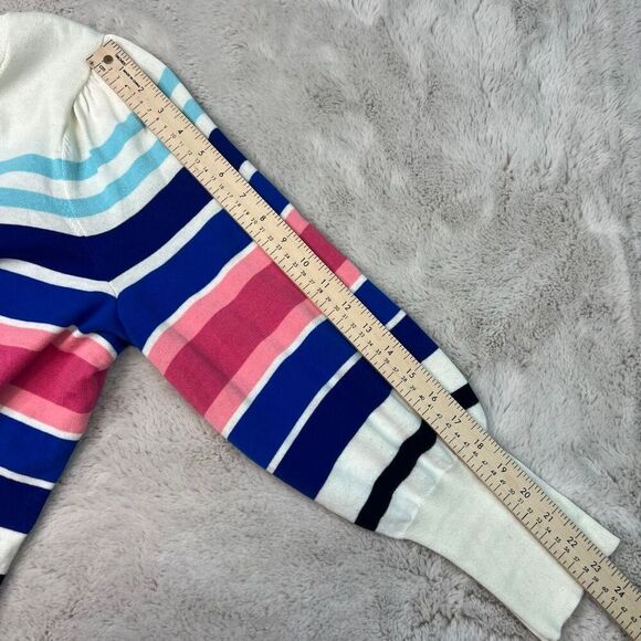 Talbots Striped Sweater Womens Plus Size 1X Crew Neck Cotton Blend Pink Blue - Picture 7 of 12